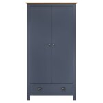 Vidaxl garde - robe � 2 portes hill gris 89x50x170cm bois de pin solide