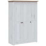 Vidaxl garde - robe 3 portes blanc 118x50x171, 5cm pin assortiment panama
