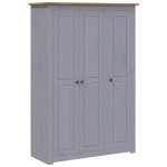 Vidaxl garde - robe 3 portes gris 118x50x171, 5 cm pin assortiment panama