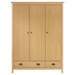 Vidaxl garde - robe  3 portes hill 127x50x170 cm pin solide