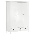 Vidaxl garde - robe � 3 portes hill blanc 127x50x170 cm bois pin solide
