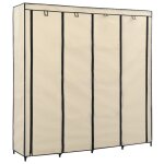Vidaxl garde - robe avec 4 compartiments crme 175x45x170 cm