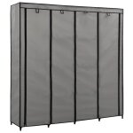 Vidaxl garde - robe avec 4 compartiments gris 175x45x170 cm Vidaxl garde - robe avec 4 compartiments gris 175x45x170 cm