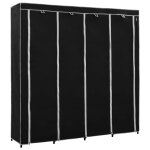 Vidaxl garde - robe avec 4 compartiments noir 175x45x170 cm
