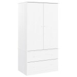 Vidaxl garde - robe alta blanc 90x55x170 cm bois massif de pin