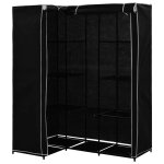 Vidaxl garde - robe d'angle noir 130x87x169 cm