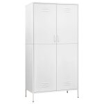 Vidaxl garde - robe blanc 90x50x180 cm acier