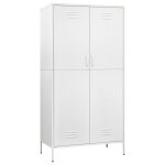 Vidaxl garde - robe blanc 90x50x180 cm acier
