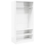Vidaxl garde - robe blanc brillant 100x50x200 cm bois d'ing�nierie