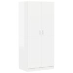Vidaxl garde - robe blanc brillant 80x52x180 cm bois d?ing�nierie