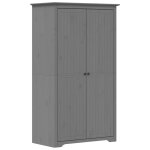Vidaxl garde - robe bodo gris 99x53, 5x173 cm bois massif de pin