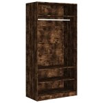 Vidaxl garde - robe chne fum 100x50x200 cm bois d'ingnierie