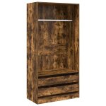 Vidaxl garde - robe ch�ne fum� 100x50x200 cm bois d'ing�nierie