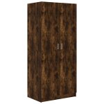 Vidaxl garde - robe ch�ne fum� 80x52x180 cm bois d'ing�nierie