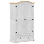 Vidaxl garde - robe corona blanc 102x52x186 cm bois de pin massif