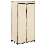 Vidaxl garde - robe crme 75x50x160 cm