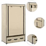 Vidaxl garde - robe crème 87 x 49 x 159 cm tissu Vidaxl garde - robe crème 87 x 49 x 159 cm tissu