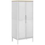 Vidaxl garde - robe floro blanc 77x53x171 cm bois massif de pin