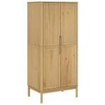 Vidaxl garde - robe floro cire marron 77x53x171 cm bois massif de pin