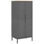 Vidaxl garde - robe floro gris 77x53x171 cm bois massif de pin