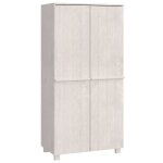 Vidaxl garde - robe hamar blanc 89x50x180 cm bois massif de pin