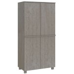 Vidaxl garde - robe hamar gris clair 89x50x180 cm bois massif de pin