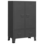 Vidaxl garde - robe industrielle anthracite 67x35x107 cm acier