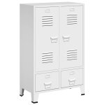 Vidaxl garde - robe industrielle blanc 67x35x107 cm acier