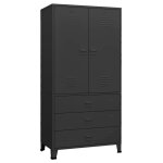 Vidaxl garde - robe industrielle noir 90x50x180 cm m�tal