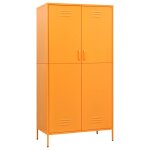 Vidaxl garde - robe jaune moutarde 90x50x180 cm acier