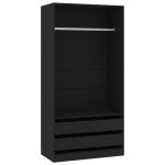 Vidaxl garde - robe noir 100x50x200 cm bois d'ingénierie Vidaxl garde - robe noir 100x50x200 cm bois d'ingénierie