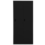 Vidaxl garde - robe noir 80x50x180 cm acier
