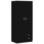 Vidaxl garde - robe noir 80x52x180 cm agglom�r�