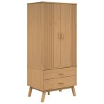 Vidaxl garde - robe olden marron 76, 5x53x172 cm bois massif de pin