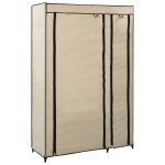 Vidaxl garde - robes pliables 2 pcs crème 110x45x175 cm tissu Vidaxl garde - robes pliables 2 pcs crème 110x45x175 cm tissu