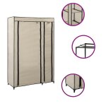 Vidaxl garde - robe pliable cr�me 110x45x175 cm tissu