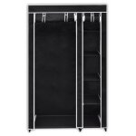 Vidaxl garde - robe pliable noir 110 x 45 x 175 cm