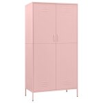 Vidaxl garde - robe rose 90x50x180 cm acier