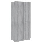 Vidaxl garde - robe sonoma gris 80x52x180 cm bois d'ing�nierie