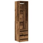 Vidaxl garde - robe vieux bois 50x50x200 cm bois d'ing�nierie