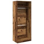 Vidaxl garde - robe vieux bois 80x50x200 cm bois d'ingnierie
