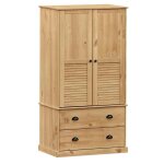 Vidaxl garde - robe vigo 90x55x170 cm bois massif de pin