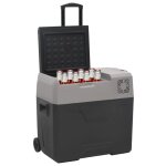 Vidaxl glacire avec roue et adaptateur noir et gris 30l polypropylne