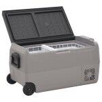 Vidaxl glaci�re avec roue et adaptateur noir et gris 36 l pp et pe