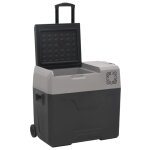 Vidaxl glaci�re avec roue et adaptateur noir et gris 40l polypropyl�ne