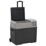 Vidaxl glaci�re avec roue et adaptateur noir et gris 50l polypropyl�ne
