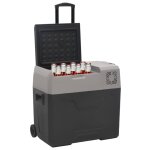 Vidaxl glaci�re avec roue et poign�e noir et gris 50 l polypropyl�ne