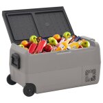 Vidaxl glacire avec roue et poigne noir et gris 50 l pp et pe