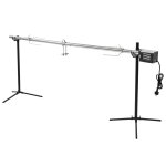 Vidaxl gril de barbecue automatique avec moteur inox 207x45x81 cm