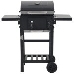 Vidaxl gril de barbecue au charbon de bois et étagère inférieure noir Vidaxl gril de barbecue au charbon de bois et étagère inférieure noir